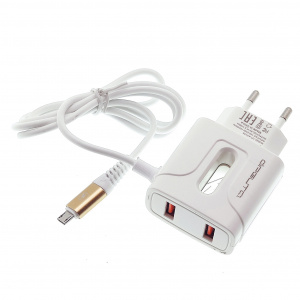 Орбита OT-APU38 ЗУ с 2*USB + кабель Micro USB (5В, 2400mA)